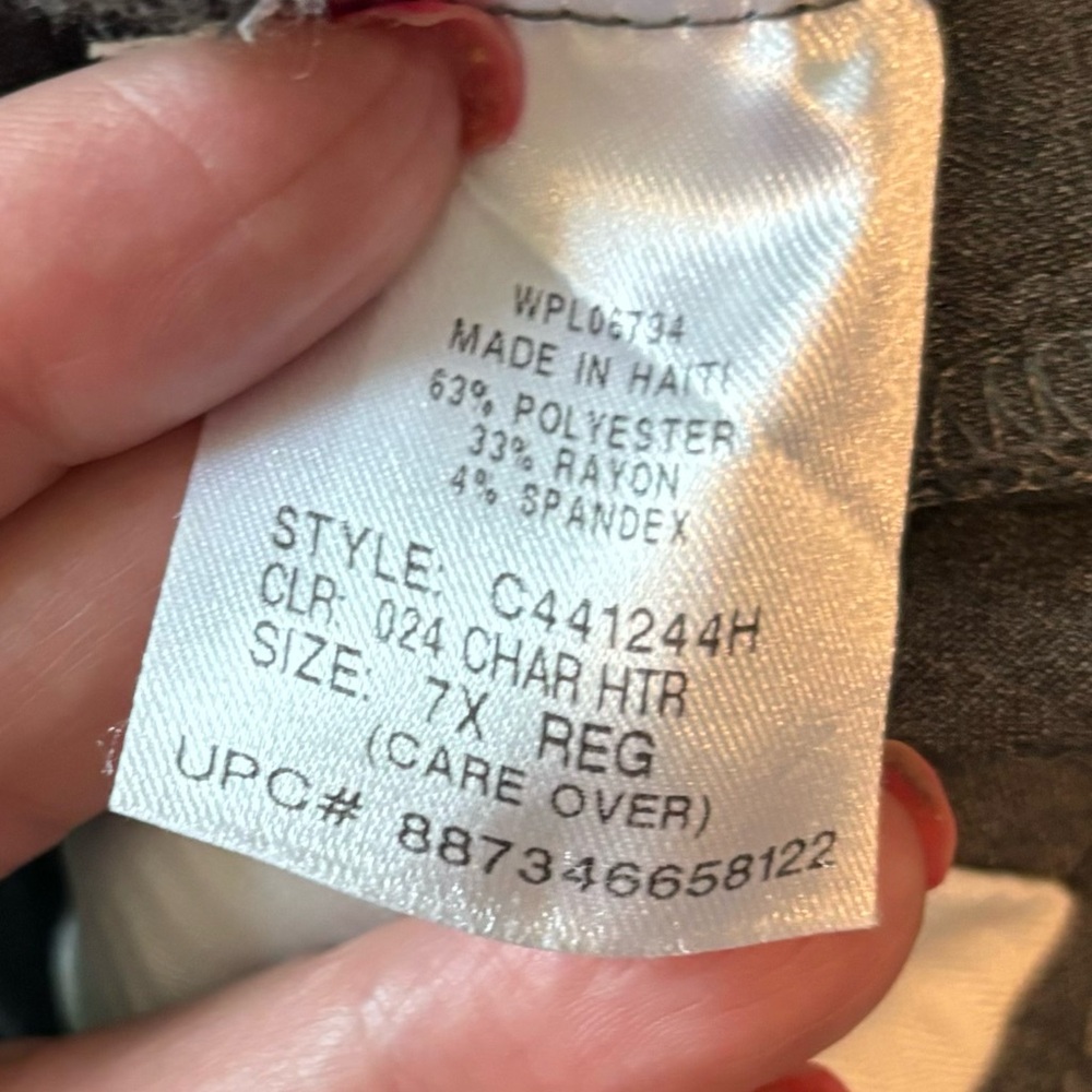 Chaps Boys Gray Dress Pants Size 7X - Picture 5 of 5